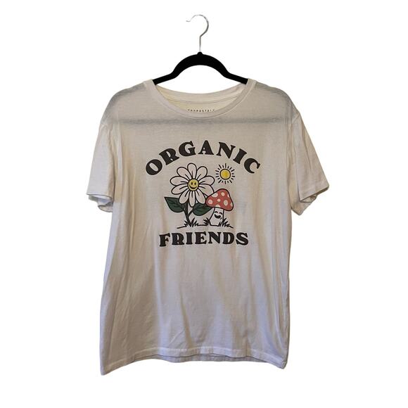 Aeropostale M short sleeve t-shirt white Organic Friends spellout casual boho - Picture 1 of 7